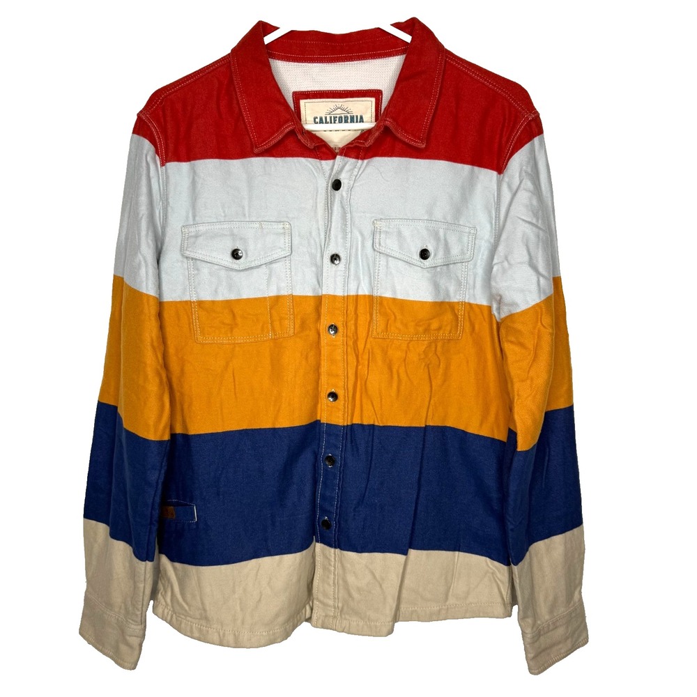 California Cowboy High Sierra Shirt Men's M Gonzo Stripe‎ Hudson Bay